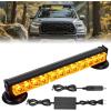 Nilight 12LED Wireless Emergency Strobe Light Red White Blue 14” Magnetic Mount Mini Light Bar 12V Rooftop Powered Hazard Warning Flashing Lights for Car Truck Trailer Snow Plow Construction Vehicles(Amber)