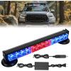 Nilight 12LED Wireless Emergency Strobe Light Red White Blue 14” Magnetic Mount Mini Light Bar 12V Rooftop Powered Hazard Warning Flashing Lights for Car Truck Trailer Snow Plow Construction Vehicles(Red & Blue)