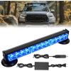 Nilight 12LED Wireless Emergency Strobe Light Red White Blue 14” Magnetic Mount Mini Light Bar 12V Rooftop Powered Hazard Warning Flashing Lights for Car Truck Trailer Snow Plow Construction Vehicles(Blue)