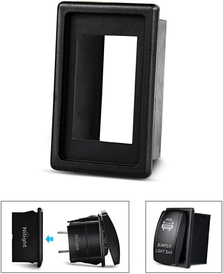 image:imageNilight Bunny Burners Rocker Switch Led Light Bar 5 Pin Laser On Off SPST Switches 20A12V 10A24V Blue with Jumper Wires Set for Cars Trucks Boats ATVs UTVs RVs1PCS Switch Panel