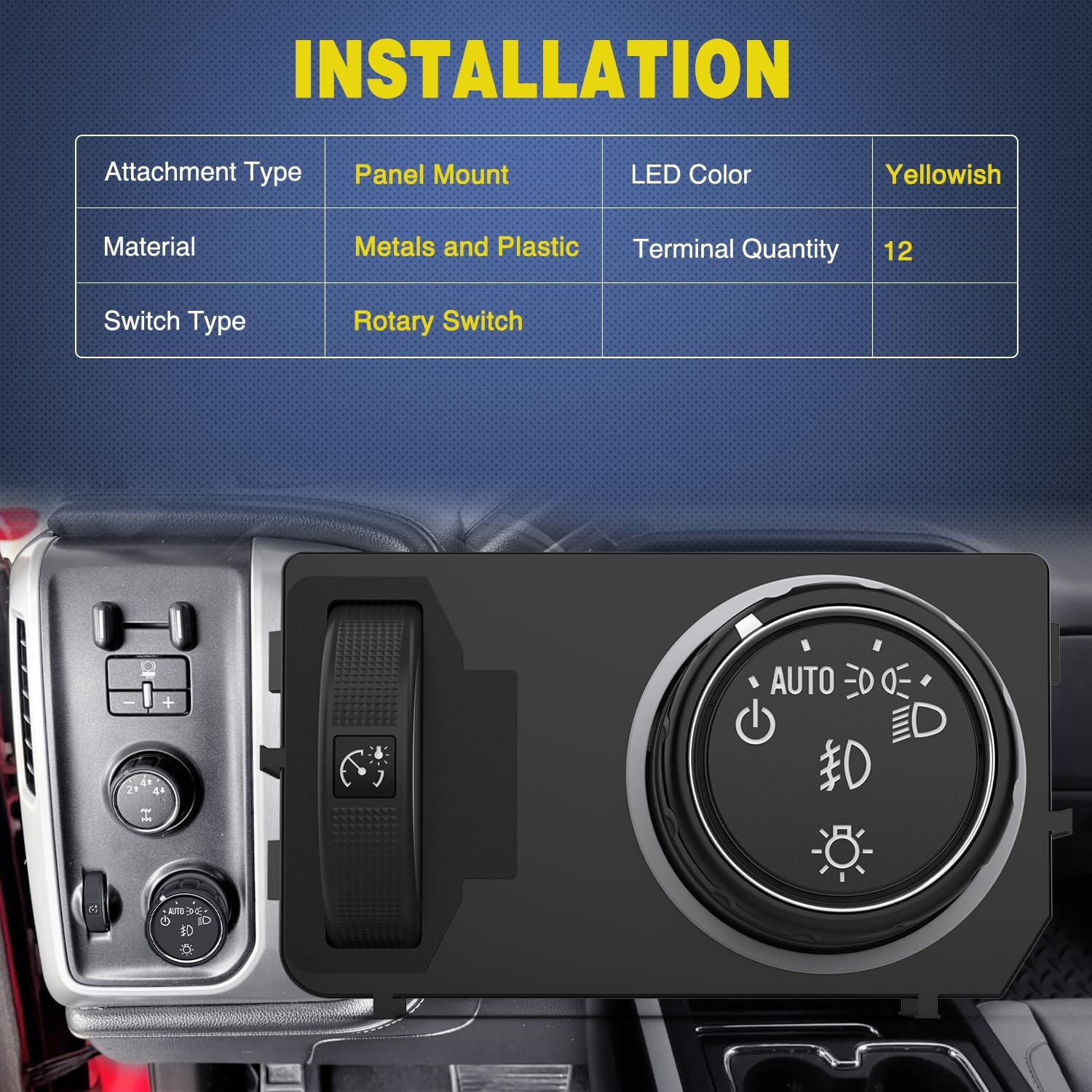 image:imageNilight Headlight Dimmer Switch Compatible with 1999 2000 2001 2002 Suburban Tahoe GMC Sierra 1500 2500 Chevy Silverado 3500 with Yellowish LED LightChevyGMC 20142019