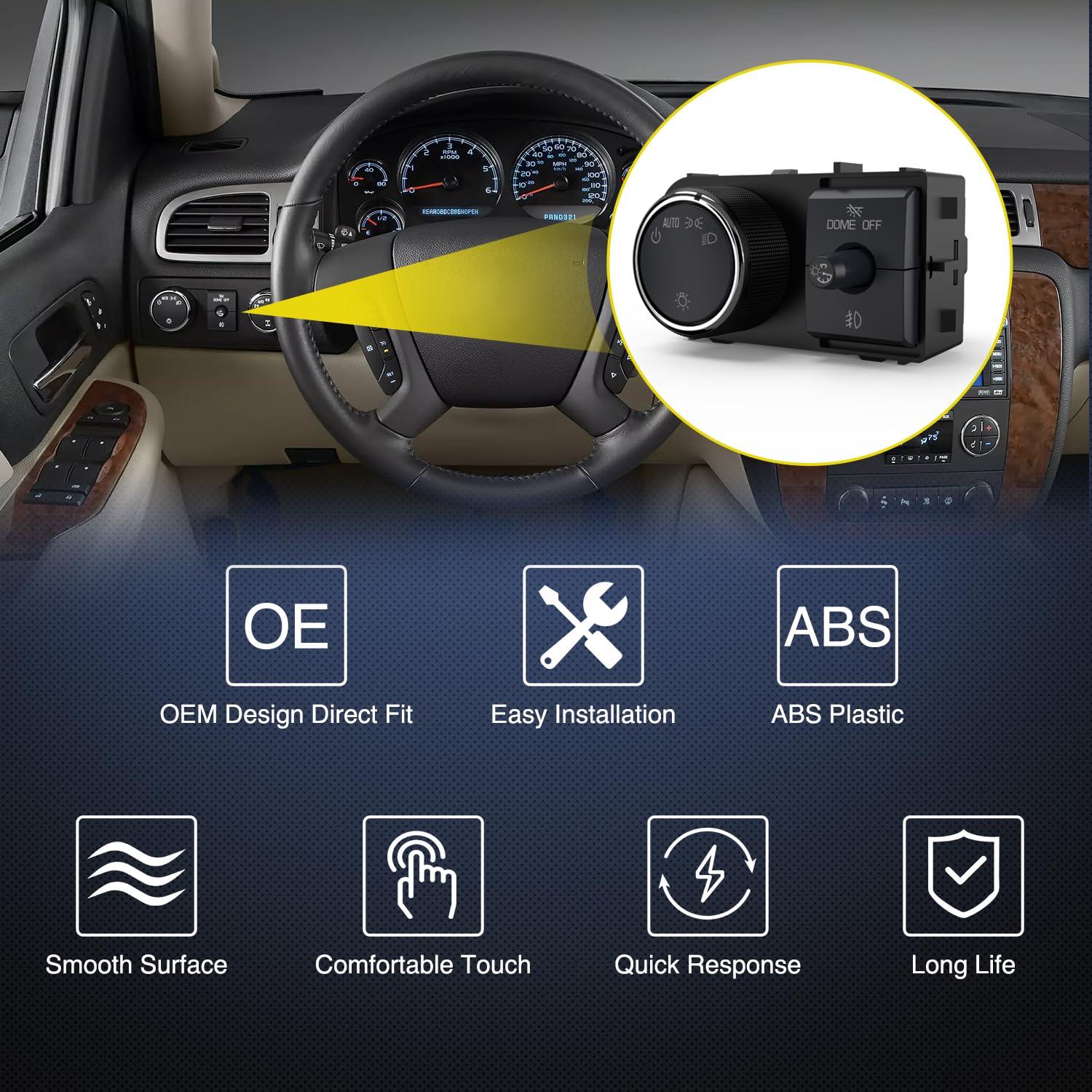 image:imageNilight Headlight Dimmer Switch Compatible with 1999 2000 2001 2002 Suburban Tahoe GMC Sierra 1500 2500 Chevy Silverado 3500 with Yellowish LED LightChevyGMC 20072013