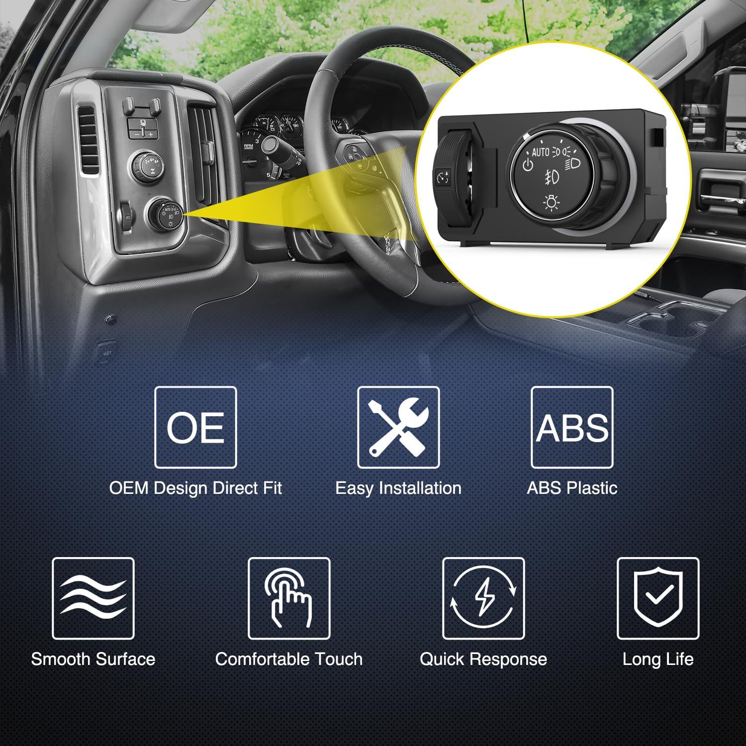 image:imageNilight Headlight Dimmer Switch Compatible with 1999 2000 2001 2002 Suburban Tahoe GMC Sierra 1500 2500 Chevy Silverado 3500 with Yellowish LED LightChevyGMC 20142019