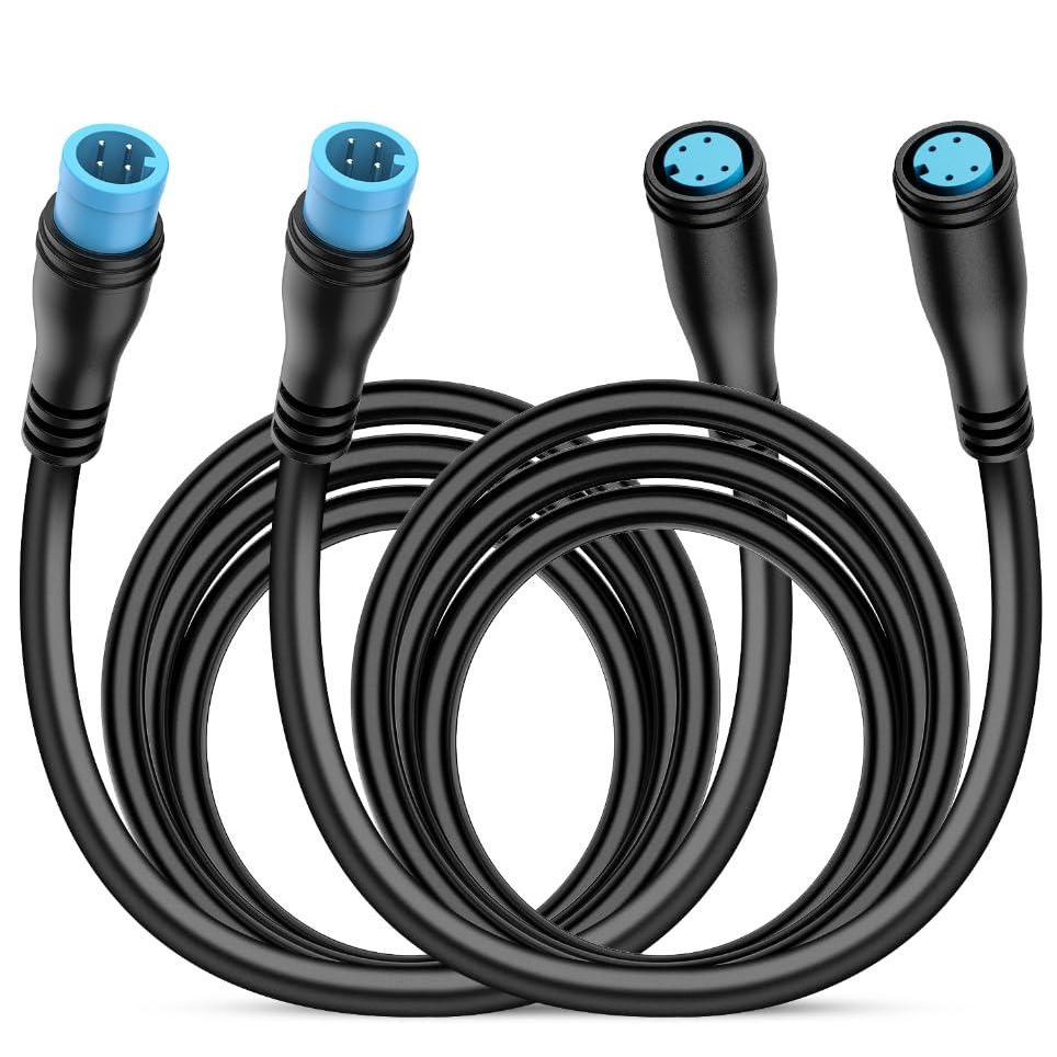 image:imageNilight 2 Pack 5FT 4 Pin Extension Cable Cord for 4PCS Car Underglow Neon Accent Strip Lights 252 LEDs RGB 8 Color Wire Harness 5 Feet Underglow Light Extension Wire Plug and Play