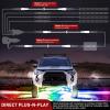 Nilight 2 Pack 5FT 4 Pin Extension Cable Cord for 4PCS Car Underglow Neon Accent Strip Lights 252 LEDs RGB 8 Color Wire Harness 5 Feet Underglow Light Extension Wire Plug and Play