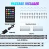Nilight 4Pcs 12inch LED Grille Lights 72 LEDs RGB Multi Color Exterior Lighting Kit with Sound Active Function and Wireless Remote Control for Cars Van SUV Truck(4Pcs Underglow Light Strip)