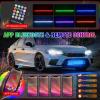 Nilight 4Pcs 12inch LED Grille Lights 72 LEDs RGB Multi Color Exterior Lighting Kit with Sound Active Function and Wireless Remote Control for Cars Van SUV Truck(24Inch Grille Light w/Remote+APP)
