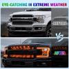 Nilight 4Pcs 12inch LED Grille Lights 72 LEDs RGB Multi Color Exterior Lighting Kit with Sound Active Function and Wireless Remote Control for Cars Van SUV Truck(12Inch Grille Light w/Remote+APP)