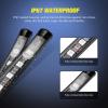 Nilight 4Pcs 12inch LED Grille Lights 72 LEDs RGB Multi Color Exterior Lighting Kit with Sound Active Function and Wireless Remote Control for Cars Van SUV Truck(2Pcs RGB Bed Strip)