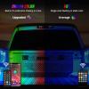 Nilight 4Pcs 12inch LED Grille Lights 72 LEDs RGB Multi Color Exterior Lighting Kit with Sound Active Function and Wireless Remote Control for Cars Van SUV Truck(2Pcs RGBIC Bed Strip -APP)
