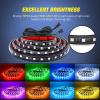 Nilight 4Pcs 12inch LED Grille Lights 72 LEDs RGB Multi Color Exterior Lighting Kit with Sound Active Function and Wireless Remote Control for Cars Van SUV Truck(2Pcs RGB Bed Strip)