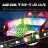 Nilight 4Pcs 12inch LED Grille Lights 72 LEDs RGB Multi Color Exterior Lighting Kit with Sound Active Function and Wireless Remote Control for Cars Van SUV Truck(2Pcs RGBIC Bed Strip -APP)