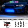 Nilight 4Pcs 12inch LED Grille Lights 72 LEDs RGB Multi Color Exterior Lighting Kit with Sound Active Function and Wireless Remote Control for Cars Van SUV Truck(24Inch Grille Light w/Remote+APP)