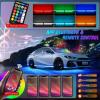 Nilight 4Pcs RGBW Aluminum Underglow Neon Accent Strip Lights 252LEDs Door Assist Multi Color DIY Sound Active Function Music Mode with APP and Remote Control Underbody Light Strips for Car Truck RV