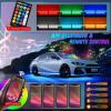 Nilight 8Pcs RGBW Aluminum Underglow Neon Accent Strip Lights 252LEDs Door Assist Multi Color DIY Sound Active Function Music Mode with APP and Remote Control Underbody Light Strips for Car Truck RV