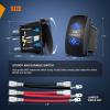 Nilight Bunny Burners Rocker Switch Led Light Bar 5 Pin Laser On Off SPST Switches 20A/12V 10A/24V Blue with Jumper Wires Set for Cars Trucks Boats ATVs UTVs RVs(Fan Override)