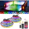 Nilight 4Pcs 12inch LED Grille Lights 72 LEDs RGB Multi Color Exterior Lighting Kit with Sound Active Function and Wireless Remote Control for Cars Van SUV Truck(2Pcs RGBIC Bed Strip -APP)