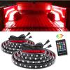 Nilight 4Pcs 12inch LED Grille Lights 72 LEDs RGB Multi Color Exterior Lighting Kit with Sound Active Function and Wireless Remote Control for Cars Van SUV Truck(2Pcs RGB Bed Strip)