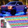 Nilight 8Pcs RGBW Aluminum Underglow Neon Accent Strip Lights 252LEDs Door Assist Multi Color DIY Sound Active Function Music Mode with APP and Remote Control Underbody Light Strips for Car Truck RV