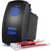 Nilight Bunny Burners Rocker Switch Led Light Bar 5 Pin Laser On Off SPST Switches 20A/12V 10A/24V Blue with Jumper Wires Set for Cars Trucks Boats ATVs UTVs RVs(Wash Down)