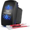 Nilight Bunny Burners Rocker Switch Led Light Bar 5 Pin Laser On Off SPST Switches 20A/12V 10A/24V Blue with Jumper Wires Set for Cars Trucks Boats ATVs UTVs RVs(Fan Override)
