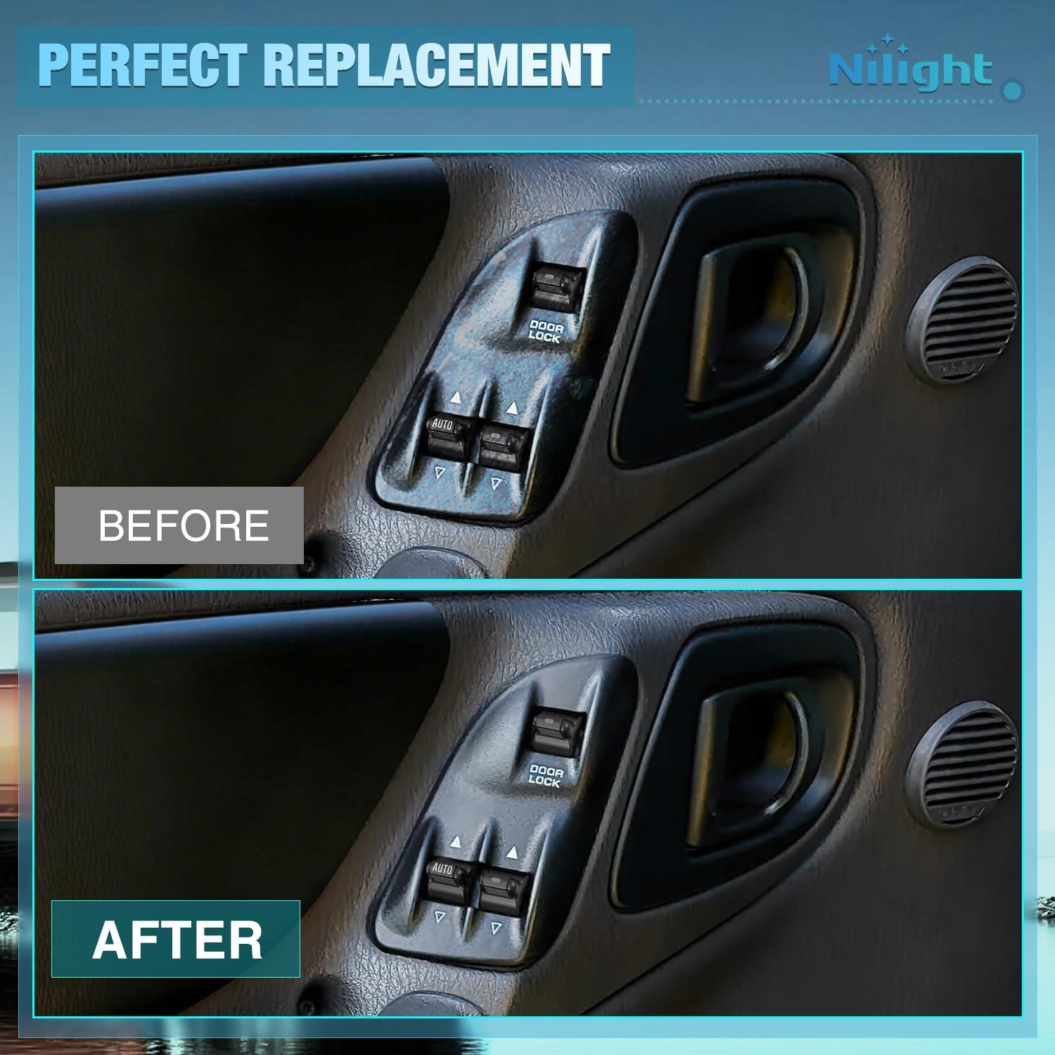 image:imageNilight Power Master Window Switch Compatible with 2001 2002 2003 2004 2005 Honda Civic 20022006 Honda CRV Sport Utility Front Left Driver Side Replacement Button Windows Switches SetDodge DakotaRam 19992000