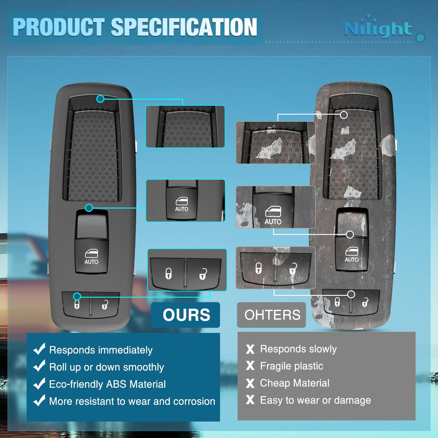 image:imageNilight Power Master Window Switch Compatible with 2001 2002 2003 2004 2005 Honda Civic 20022006 Honda CRV Sport Utility Front Left Driver Side Replacement Button Windows Switches SetDodge Ram 20132022
