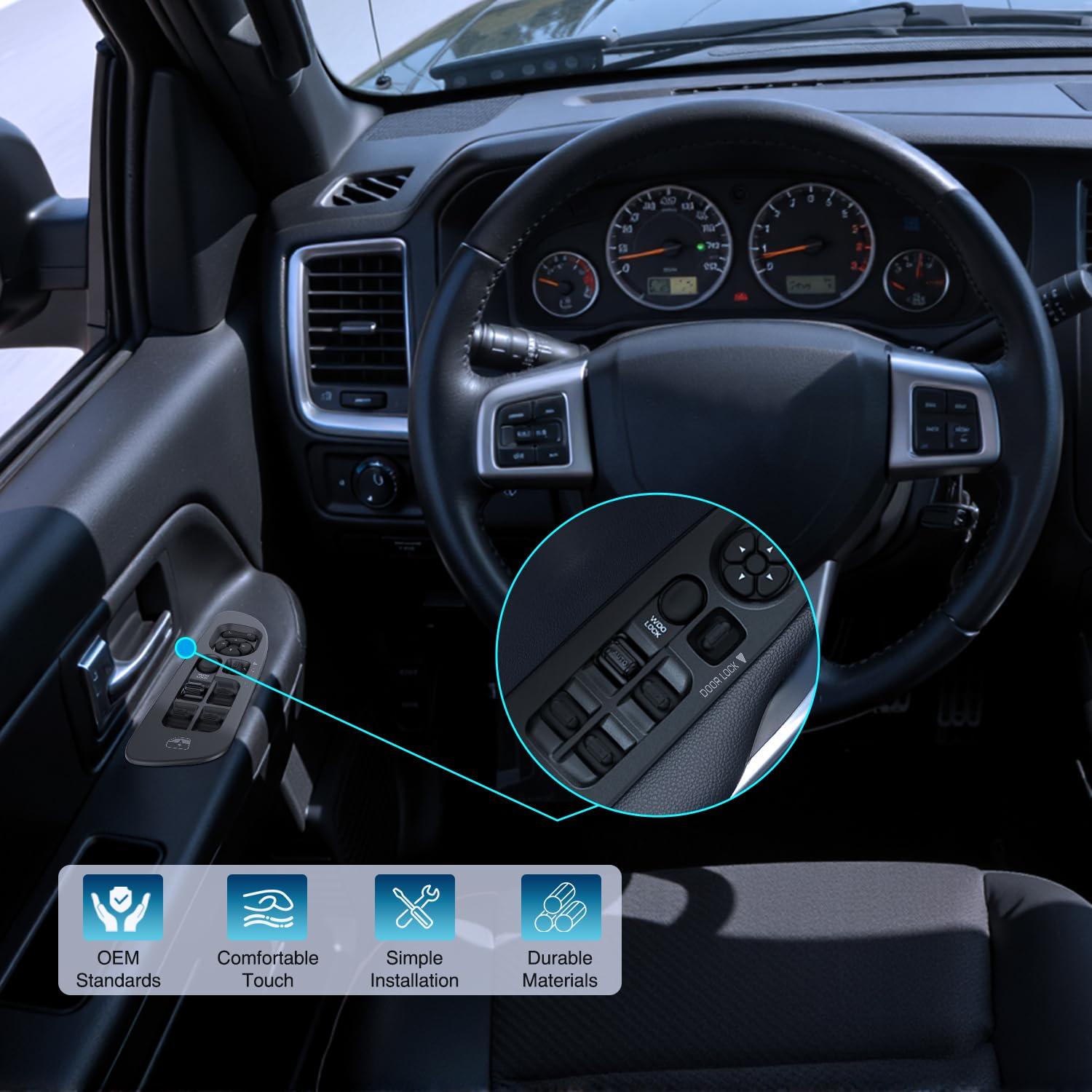 image:imageNilight Power Master Window Switch Compatible with 2001 2002 2003 2004 2005 Honda Civic 20022006 Honda CRV Sport Utility Front Left Driver Side Replacement Button Windows Switches SetDodge Ram 20022010 wBezel