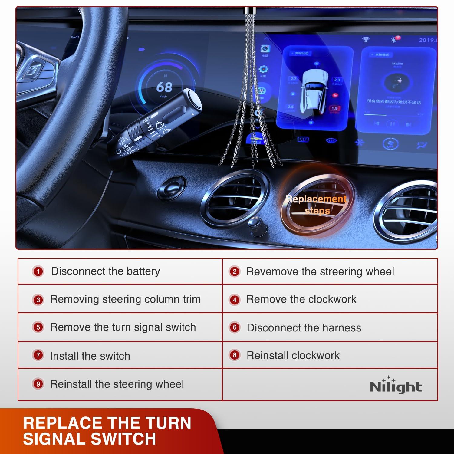 image:imageNilight Turn Signal Switch Compatible for Ford 2015 2016 2017 2018 2019 2020 F150 20172022 F250 F350 F450 F550 Super Duty 20212023 F650 F750 Windshield Wiper Combination Blinker20032006 Ford Expedition Explorer