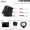 Nilight 12PCS Round Rocker Switches 12V 24V 20A Yellow LED Toggle swtiches SPST 3 Pin 2 Position for Car Truck Vehicle Boat Marine Rocker On Off Control(12PCS Switch Red)