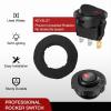 Nilight 12PCS Round Rocker Switches 12V 24V 20A Yellow LED Toggle swtiches SPST 3 Pin 2 Position for Car Truck Vehicle Boat Marine Rocker On Off Control(Red LED Switch + Switch Holder)