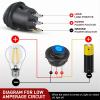 Nilight 12PCS Round Rocker Switches 12V 24V 20A Yellow LED Toggle swtiches SPST 3 Pin 2 Position for Car Truck Vehicle Boat Marine Rocker On Off Control(Waterproof Switch + Switch Holder)