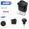 Nilight 12PCS Round Rocker Switches 12V 24V 20A Yellow LED Toggle swtiches SPST 3 Pin 2 Position for Car Truck Vehicle Boat Marine Rocker On Off Control(12PCS Switch Red)
