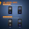 Nilight Light Rocker Switch Led Bar 5 Pin Laser On Off SPST Switches 20A/12V 10A/24V Blue with Jumper Wires Set for Cars Trucks Boats ATVs UTVs RVs(ALIEN LIGHTS)