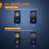 Nilight Light Rocker Switch Led Bar 5 Pin Laser On Off SPST Switches 20A/12V 10A/24V Blue with Jumper Wires Set for Cars Trucks Boats ATVs UTVs RVs(AUX LIGHTS)