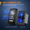 Nilight Light Rocker Switch Led Bar 5 Pin Laser On Off SPST Switches 20A/12V 10A/24V Blue with Jumper Wires Set for Cars Trucks Boats ATVs UTVs RVs(BED LIGHTS)