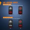 Nilight Light Rocker Switch Led Bar 5 Pin Laser On Off SPST Switches 20A/12V 10A/24V Blue with Jumper Wires Set for Cars Trucks Boats ATVs UTVs RVs(HAZARD WARNING)