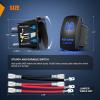 Nilight Light Rocker Switch Led Bar 5 Pin Laser On Off SPST Switches 20A/12V 10A/24V Blue with Jumper Wires Set for Cars Trucks Boats ATVs UTVs RVs(REVERSE LIGHTS)