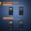 Nilight Light Rocker Switch Led Bar 5 Pin Laser On Off SPST Switches 20A/12V 10A/24V Blue with Jumper Wires Set for Cars Trucks Boats ATVs UTVs RVs(ROCK ON)
