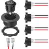 Nilight 12PCS Round Rocker Switches 12V 24V 20A Yellow LED Toggle swtiches SPST 3 Pin 2 Position for Car Truck Vehicle Boat Marine Rocker On Off Control(5PCS Switch + Switch Holder)