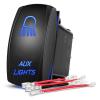 Nilight Light Rocker Switch Led Bar 5 Pin Laser On Off SPST Switches 20A/12V 10A/24V Blue with Jumper Wires Set for Cars Trucks Boats ATVs UTVs RVs(AUX LIGHTS)