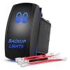 Nilight Light Rocker Switch Led Bar 5 Pin Laser On Off SPST Switches 20A/12V 10A/24V Blue with Jumper Wires Set for Cars Trucks Boats ATVs UTVs RVs(BACKUP LIGHTS)