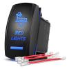 Nilight Light Rocker Switch Led Bar 5 Pin Laser On Off SPST Switches 20A/12V 10A/24V Blue with Jumper Wires Set for Cars Trucks Boats ATVs UTVs RVs(BED LIGHTS)