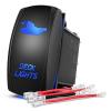 Nilight Light Rocker Switch Led Bar 5 Pin Laser On Off SPST Switches 20A/12V 10A/24V Blue with Jumper Wires Set for Cars Trucks Boats ATVs UTVs RVs(DECK LIGHTS)
