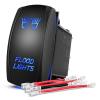 Nilight Light Rocker Switch Led Bar 5 Pin Laser On Off SPST Switches 20A/12V 10A/24V Blue with Jumper Wires Set for Cars Trucks Boats ATVs UTVs RVs(FLOOD LIGHTS)