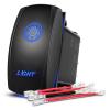 Nilight Light Rocker Switch Led Bar 5 Pin Laser On Off SPST Switches 20A/12V 10A/24V Blue with Jumper Wires Set for Cars Trucks Boats ATVs UTVs RVs(LIGHT)