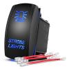 Nilight Light Rocker Switch Led Bar 5 Pin Laser On Off SPST Switches 20A/12V 10A/24V Blue with Jumper Wires Set for Cars Trucks Boats ATVs UTVs RVs(STROBE LIGHTS)