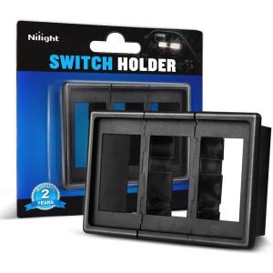 Nilight LED Light Bar Rocker Switch Holder Panel Switch Holder Housing Kit ABS Plastic Black Automotive Mount Toggle Switch Housing,1PCS Switch Panel (90011A)(3PCS Switch Panel)