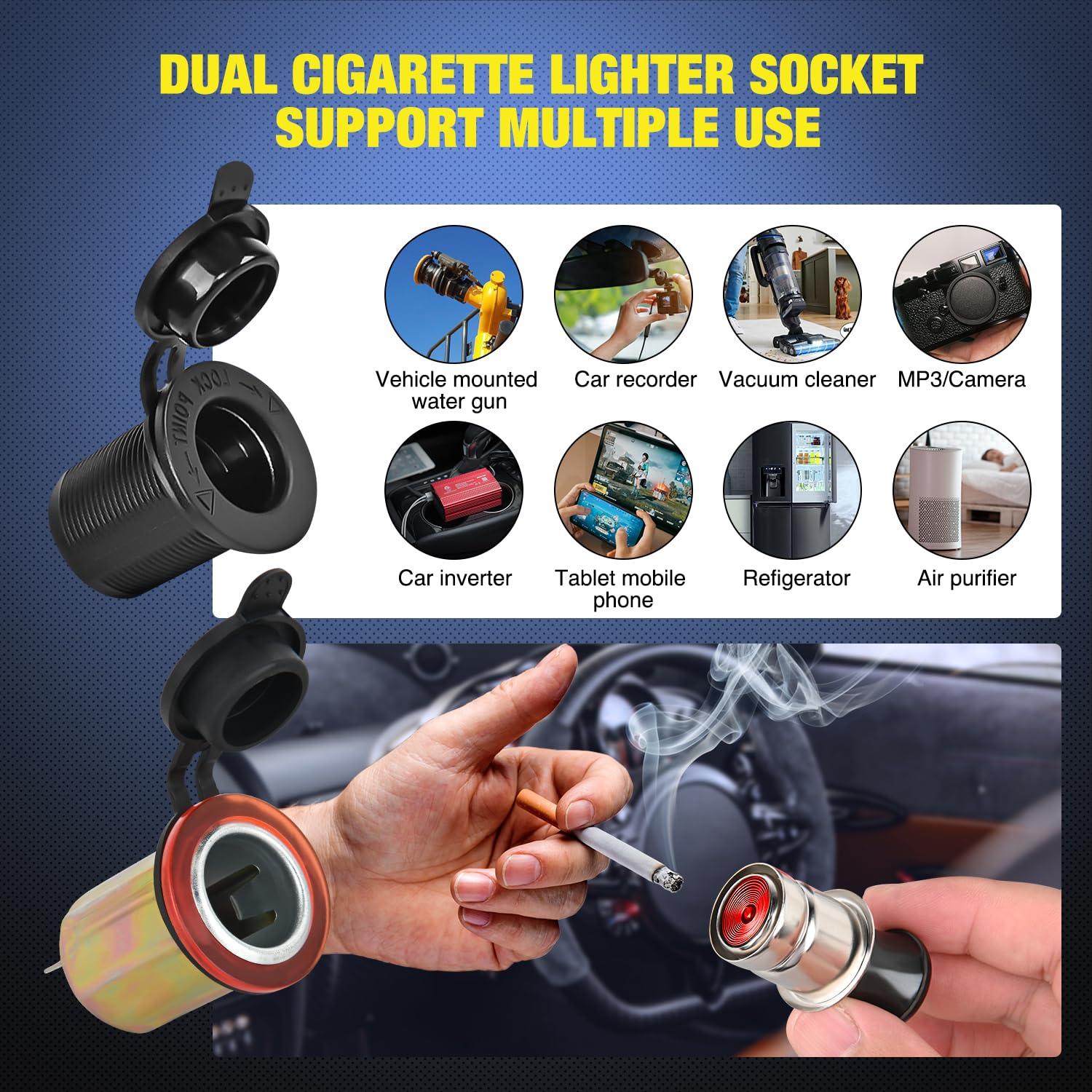 image:imageNilight 8 Gang Rocker Switch Panel Waterproof Aluminum Marine with PD Type C amp USB Charger Cigarette Lighter Socket Voltmeter Inline Fuse 12V 24V ON Off PreWired Switches for Car Truck BoatBlue