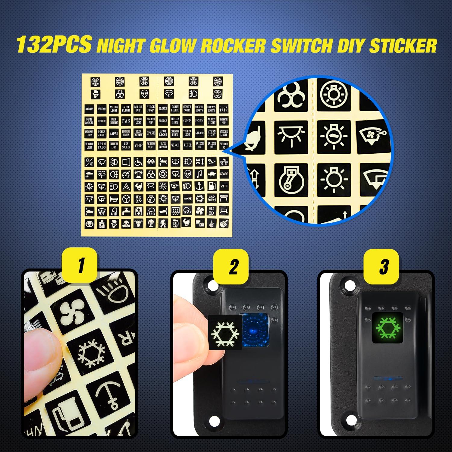 image:imageNilight 8 Gang Rocker Switch Panel Waterproof Aluminum Marine with PD Type C amp USB Charger Cigarette Lighter Socket Voltmeter Inline Fuse 12V 24V ON Off PreWired Switches for Car Truck BoatBlue